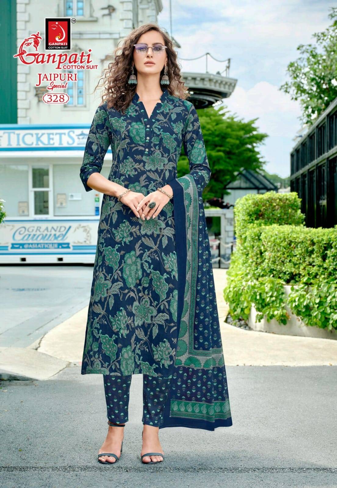 Ganpati jaipuri special vol-16 cotton wholesale dress material